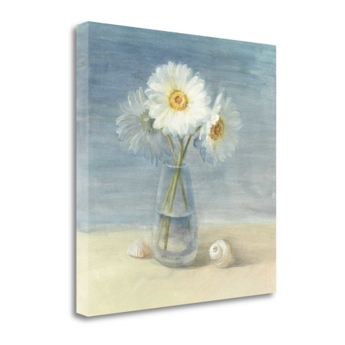 Daisies And Shells Wag 1 Wrapped Canvas Print Living Room Wall Art
