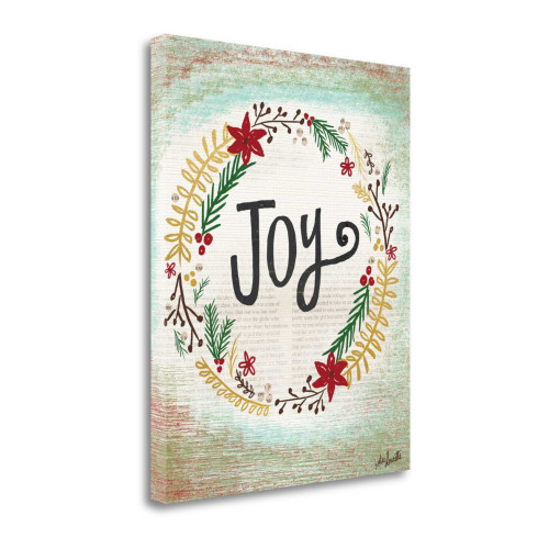 Joy Wreath II Wrapped Canvas Print Living Room Wall Art