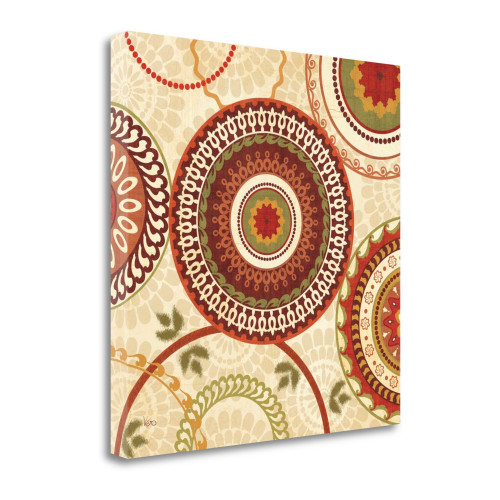 Owl Forest Suzani II Wrapped Canvas Print Living Room Wall Art