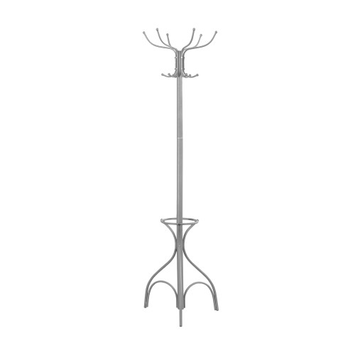 18" x 18" x 70" Silver Metal Coat Rack