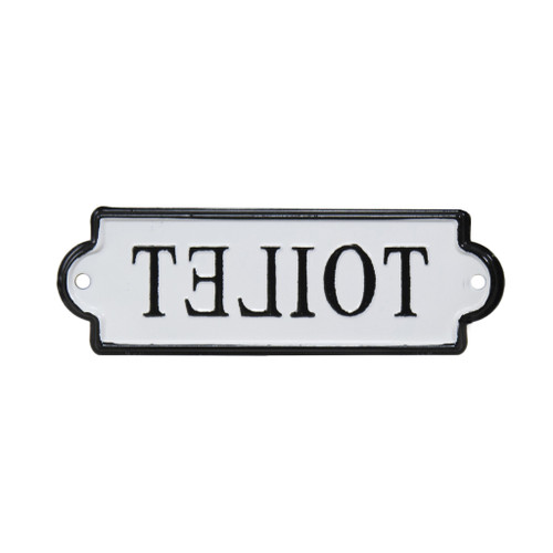 Black And White Metal Toilet Bathroom Wall Decor