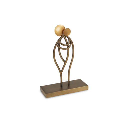 12" Gold Metal Abstract Hand Painted Sculpture