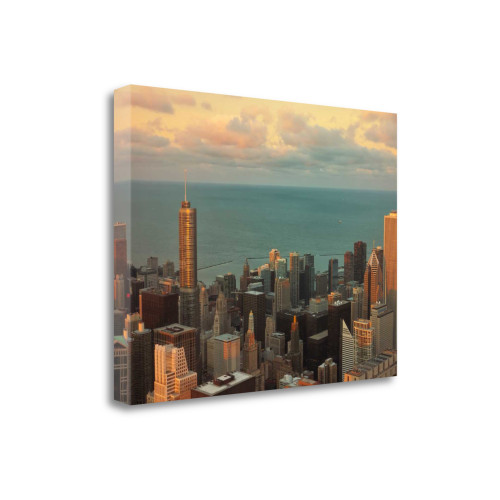 Sunset In Chicago 1 Wrapped Canvas Print Living Room Wall Art