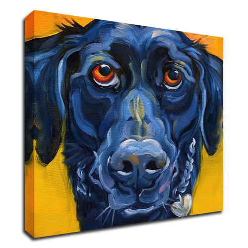 "Black Dog" Wrapped Canvas Print Wall Art
