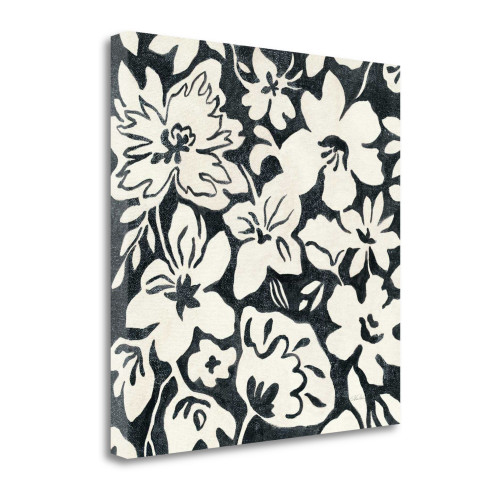 Chalkboard Floral II Wrapped Canvas Print Living Room Wall Art