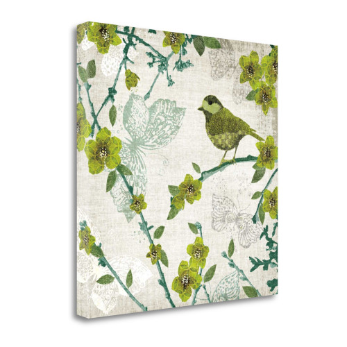 Birds And Butterflies II Wrapped Canvas Print Living Room Wall Art