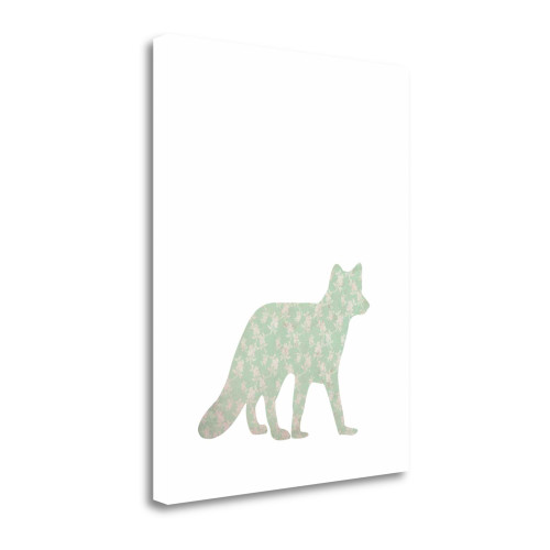 Floral Fox 1 Wrapped Canvas Print Living Room Wall Art