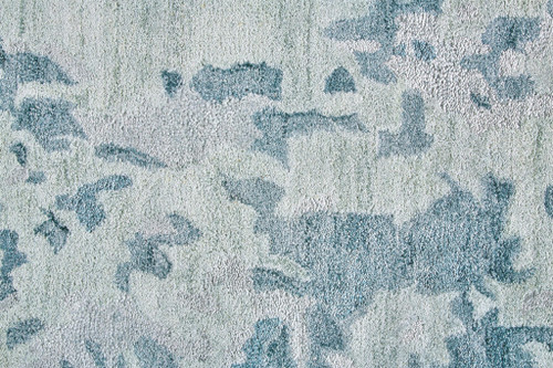 10' X 13' Blue Green And Silver Abstract Tufted Handmade Area Rug