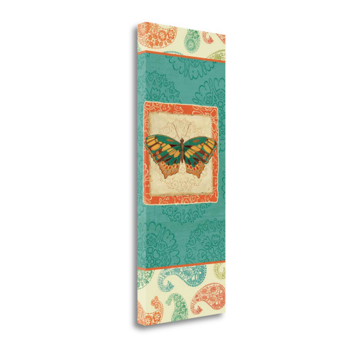 Folk Floral V Wrapped Canvas Print Living Room Wall Art