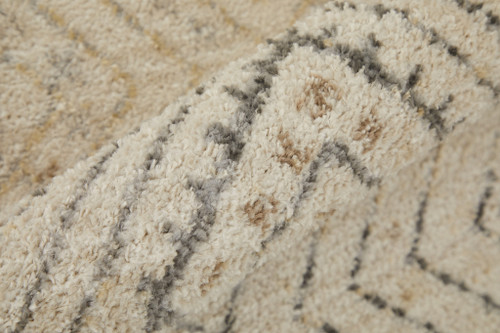 4' X 6' Ivory And Gray Geometric Power Loom Distressed Area Rug