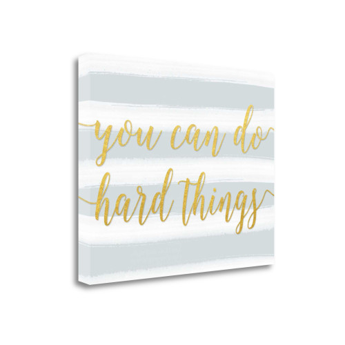 You Can Do Hard Things Gray 1 Wrapped Canvas Print Living Room Wall Art