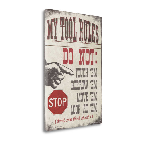 My Tool Rules 3 Wrapped Canvas Print Living Room Wall Art