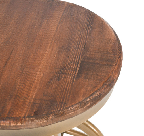 " Brown And Brass Metal Backless Bar Chair