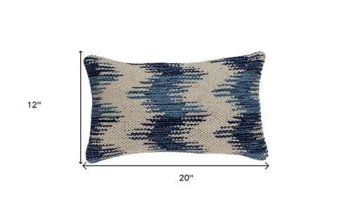Shades Of Blue Waves Lumbar Throw Pillow