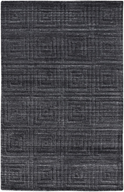12' X 15' Gray And Black Striped Hand Woven Area Rug