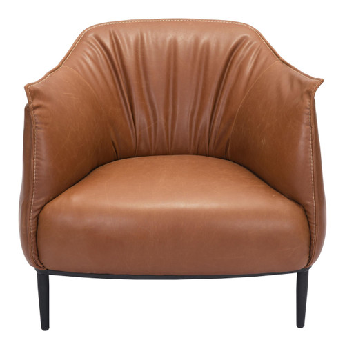 Terra Cotta Kiss Cozy Faux Leather Accent Chair