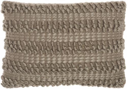 Taupe Pom-Pom Detailed Lumbar Pillow