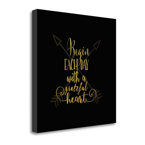 Begin Each Day 5 Wrapped Canvas Print Living Room Wall Art