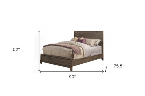 Gray Distressed Wood California King Bed Frame