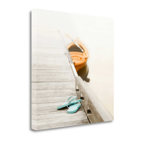 Summer At The Lake 1 Wrapped Canvas Print Wall Art