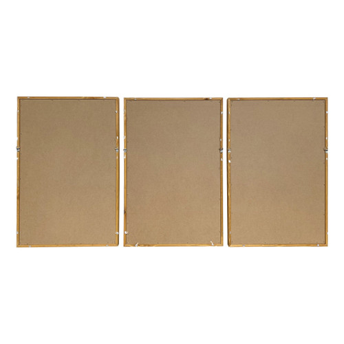 Set Of Three Rolling Hills Landscape Brown Framed Painting Wall Art