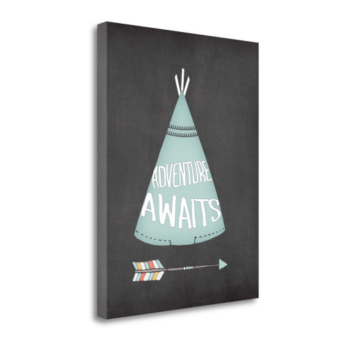 Teepee Adventure Awaits 3 Wrapped Canvas Print Living Room Wall Art