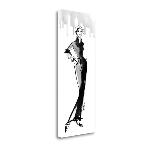 Fifties Fashion III With Red Wrapped Canvas Print Living Room Wall Art