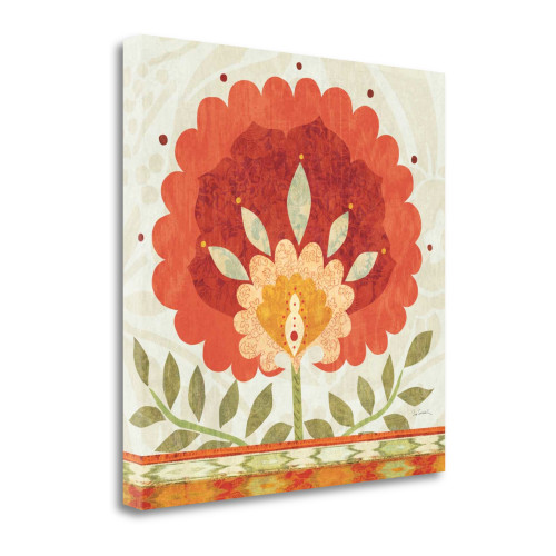 Ikat Bloom II Wrapped Canvas Print Living Room Wall Art