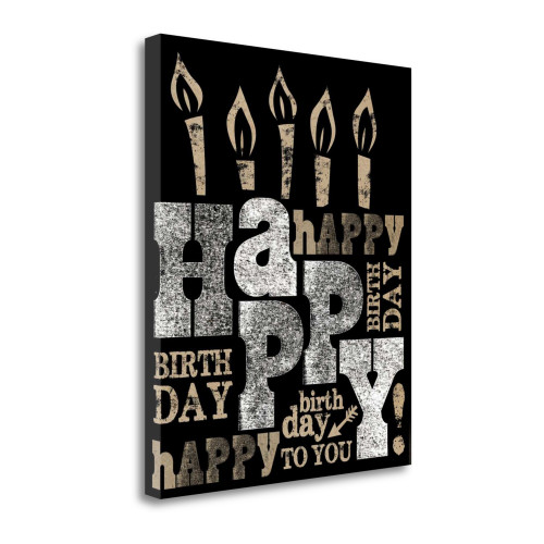 Happy Birthday 2 Wrapped Canvas Print Living Room Wall Art
