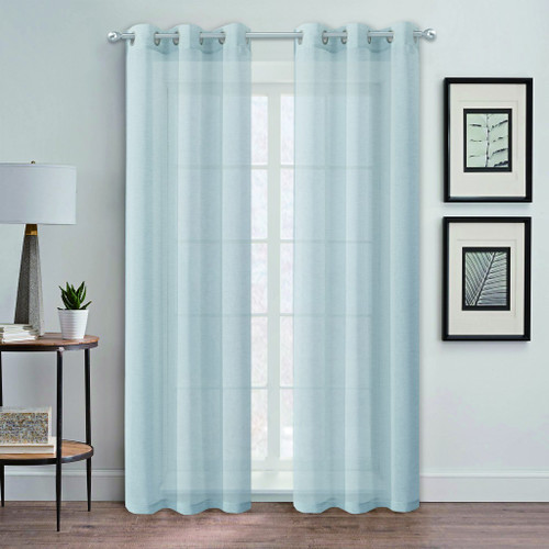 Set of Two 96" Silver Solid Grommet Window Panels