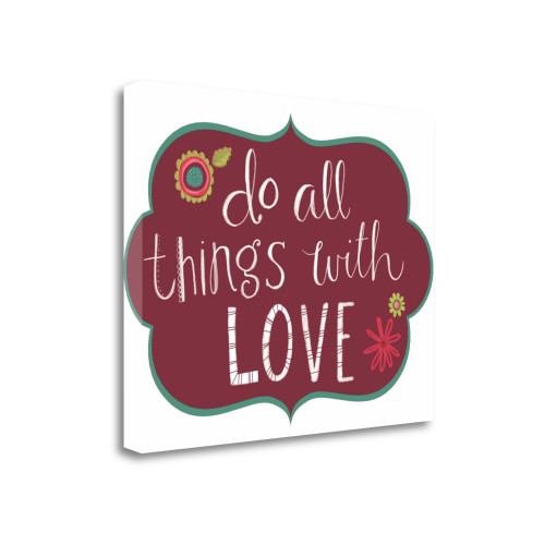 All Things With Love 4 Wrapped Canvas Print Living Room Wall Art