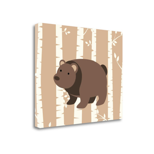 Bear Birch I Wrapped Canvas Print Living Room Wall Art