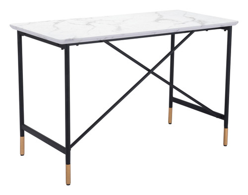Modern Black and White Faux Marble Table Desk
