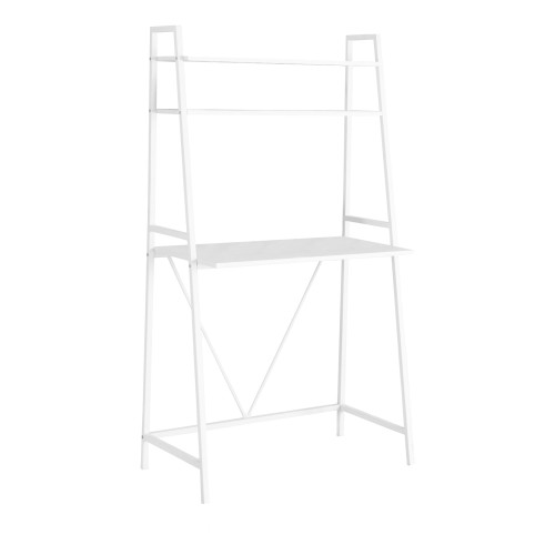 18" x 32" x 60" White TopwithWhite Metal Computer Desk