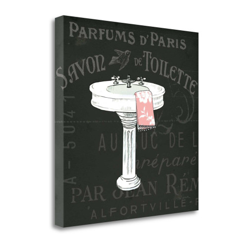 Chalkboard Bath I Wrapped Canvas Print Living Room Wall Art