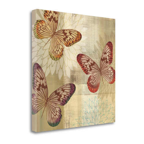Tropical Butterflies I Wrapped Canvas Print Living Room Wall Art