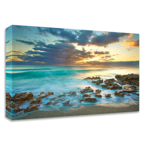 "Ocean Sunrise" Wrapped Canvas Print Wall Art