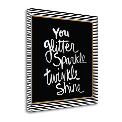 You Glitter White 1 Wrapped Canvas Print Living Room Wall Art