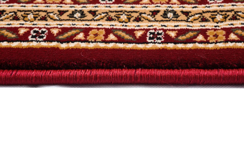 7' X 9' Red and Beige Oriental Power Loom Area Rug