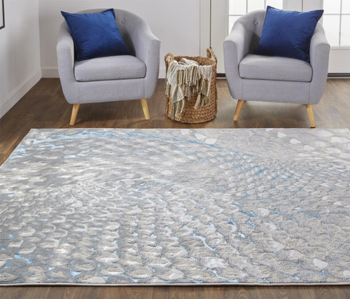 4' X 6' Gray Geometric Non Skid Area Rug