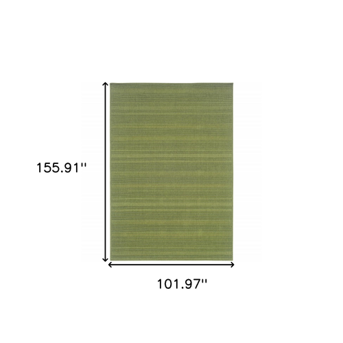 9' X 13' Green Stain Resistant Indoor Outdoor Area Rug