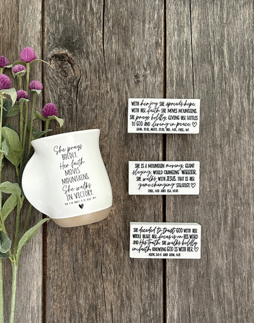 Scripture Block She Spreads Hope