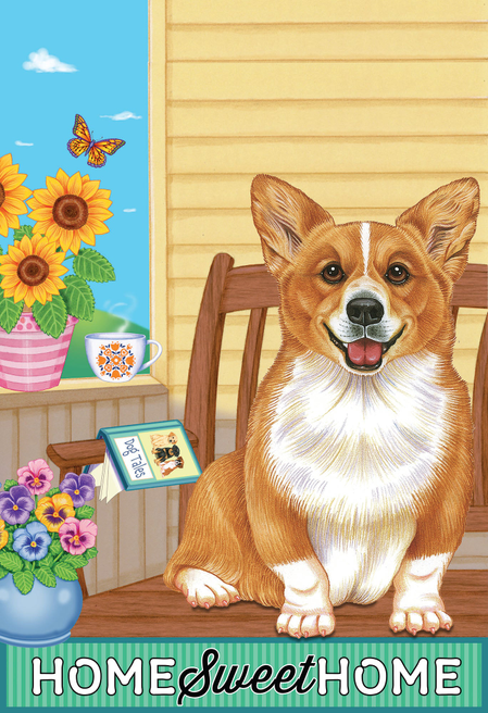 Corgi Pembroke - Tomoyo Pitcher Home Sweet Home Outdoor Flag