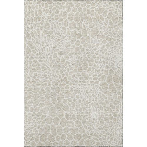 10' X 14' Beige And Ivory Geometric Washable Area Rug With UV Protection