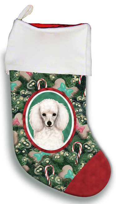 Poodle White- Best of Breed Christmas Stocking