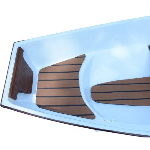 14" Unfinished Wood Hand Painted Model Boat