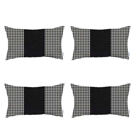 Boho-Chic Houndstooth Jacquard Throw Pillow