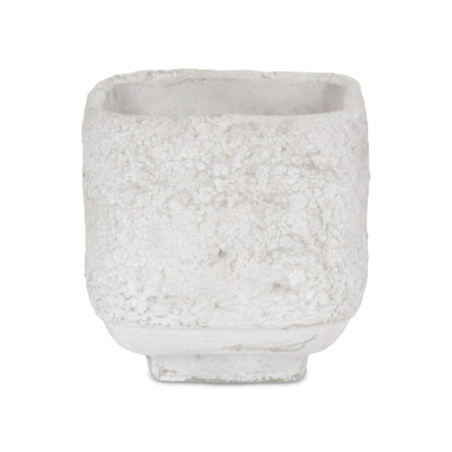 Gray Cement 84 Ounce Square Distressed Pot Planter