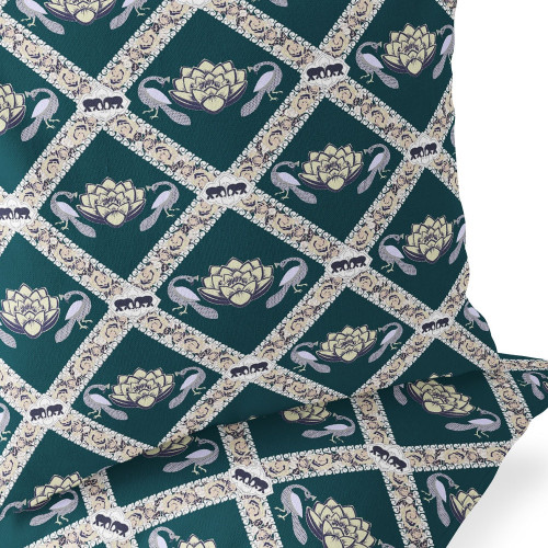 Set of Two Dark Green Yellow And Gray Floral Indoor Outdoor Throw Pillow