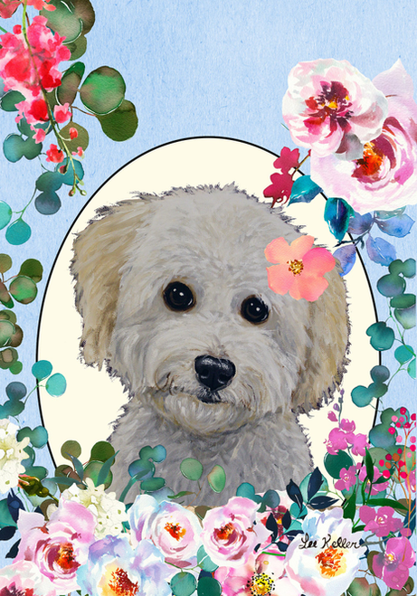 Mini Doodle - Hippie Hound Studios Spring  House and Garden Flags